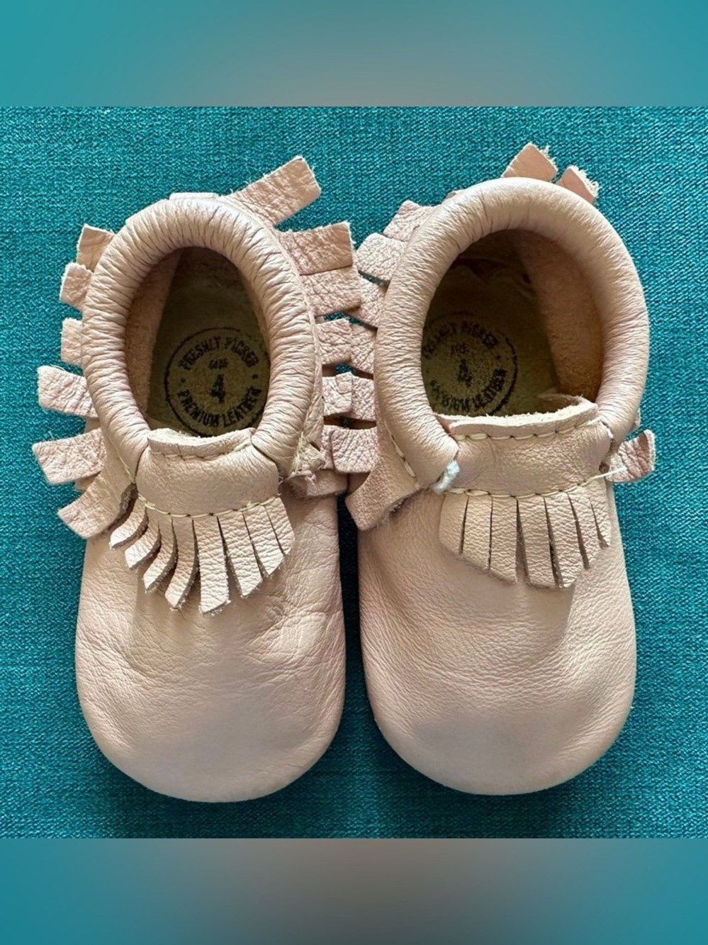 Toddler Fringe Moccasin Soft Leather Baby Shoes - Pink